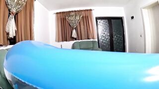millfycalla's deepthroat fantasy involving a beach ball setup