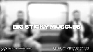 Sticky Muscle Chaps Day 90 Preview, AI-Generated Muscle Boys, Big Dicks, Big Cum Loads