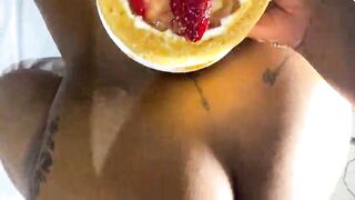 I bust my step sister's ass on her birthday and put my cum on the cake