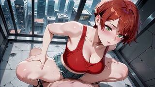 Excited Red Haired Cutie Futuristic Subway Multiple Vehement Creampies