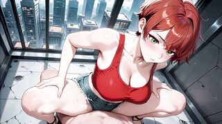 Excited Red Haired Cutie Futuristic Subway Multiple Vehement Creampies