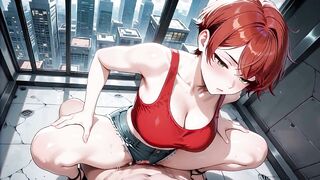 Excited Red Haired Cutie Futuristic Subway Multiple Vehement Creampies
