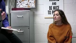 Step dad Watches Guard Bang Shoplifting Step daughter