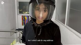 A delivery beauty goes to the wrong address and ends up getting fucked by the wrong customer