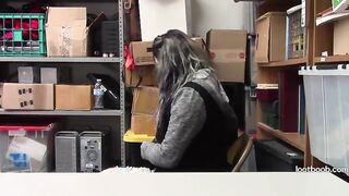 Busted Step daughter Sucks Off Stepdad In Back Office (Natural breasts)