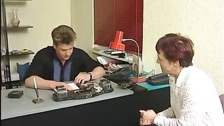 Redhead gilf fingered and screwed in the office