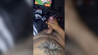 Sexy Man Masturbating Hard and Cumming Hard On Himself