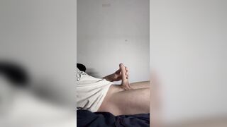 Playing with my uncut wang