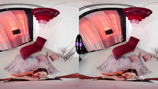 Brunette faces off in vr hardcore fuck action