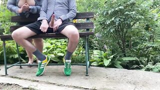 A helping hand from a busty stepmom outdoors