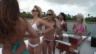 Crazy lesbian orgy in a yacht