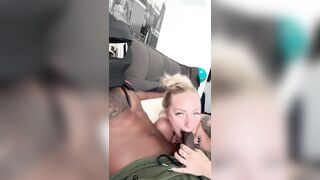 Sloppy Interracial Blow job-sex From PAWG Golden-haired