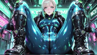 Golden-haired Knight Lounges Seductively While Her Silver-haired Partner Kneels to Serve