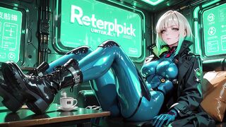 Golden-haired Knight Lounges Seductively While Her Silver-haired Partner Kneels to Serve