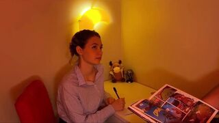Teasing Student Ends Lesson Fuck Doggystyle Pussy and Mouthful
