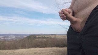 Showing off my big buddy. Jerking outdoor somebody can watch me. 4K
