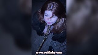 This honey Makes Me Her Pup on a Leash in Berlin
