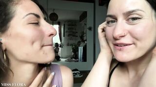 Lesbian Tongue Kissing Making Out with Tula Vida