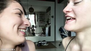 Lesbian Tongue Kissing Making Out with Tula Vida