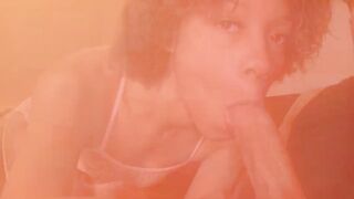 She Rides Vibrator and Sucks for a Facial