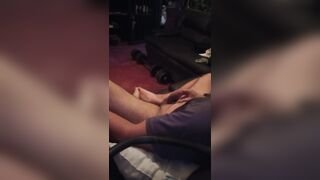brandonrod69 deepthroat on the floor with intense foot devotion