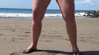 LittleFeet Piddle In The Nudist Beach??