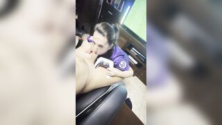 I suck his dick until he cums on my titties?