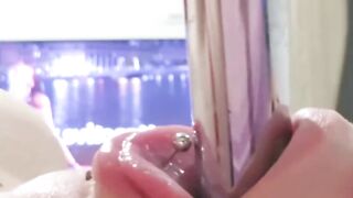Sucking on a Sextoy Close-up