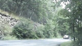 European teen picked up and fucked on the side of the road