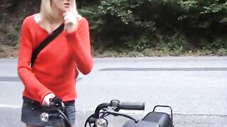 European teen picked up and fucked on the side of the road