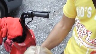 European teen picked up and fucked on the side of the road