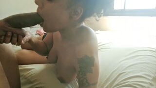 Ebony Sucking On A HUGE FAT THICK BROWN JOCK Amateur Deepthroating Oral sex sex HOMEMADE