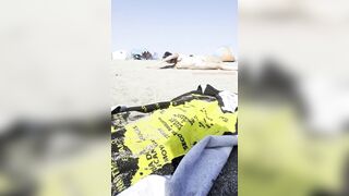 Playing undressed on the sand of the nudist beach?