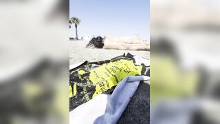 Playing undressed on the sand of the nudist beach?