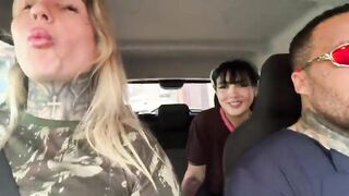 I was waiting for the bus and a woman selling cakes in jars came along! I asked if she would be a porn actress, she was all soaked, got into the car, started taking off her clothing and told me to fuck her, grabbed my snatch...
