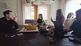 2 besties sharing their sugar daddy MASSIVE shlong in the kitchen!