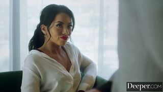 Deeper. Ribald Adriana Furiously Drains 8 Cocks for Reward
