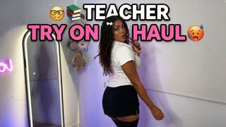 Spicy teacher's try-on haul gets too sexy