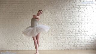 In nature's garb ballerina Annett A dances and her pumped up body shows wonders of flexibility and grace.