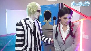 Wednesday Addams & Her Busty Stepmom Share Beetlejuice’s Massive BWC – Wild Cosplay threesome!