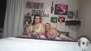 Bunny smokes and gets her twat played with