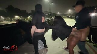 Having sex on the 23rd of May bridge with 3 boys - My husband and the assistant were filming and they were left wanting more RED2