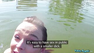 19 year old in a bikini screwed at the LAKES - Public Agent