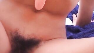 Watch This Babe Form Germany with Bushy Pussy Play with Toy