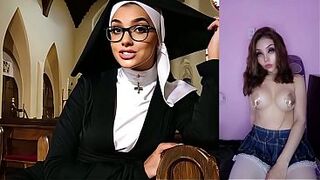 Hot busty nun having secret sex – AI-generated by the "AnitarRoxe" channel