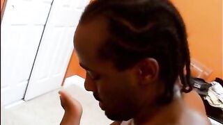 Black bubble booty honey gets doggy style pounding in bed