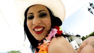 EFFY Euro Cunt Creampie & Mugur Outdoor Teasing, Cunt fucking, bikini and high heels, Teaser#3