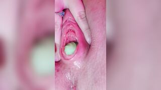 Juicy Twat Leaks Juices After Poking Out An Egg