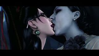 Crossover videogame lesbian episode Artificial intelligence Resident merciless Bayonetta