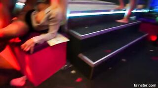 Sexy pornstar clubbers bangs in public